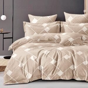 Beige Stripes Bedsheet Set by Pole Star