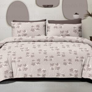 Rococo & Stately Italian Collection Ivory Bloom Cotton Bedsheet Set