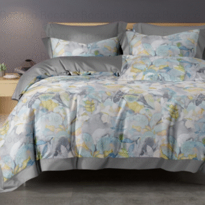 Crescent Blue Haven floral comforter set with matching bedsheet and pillow covers by Rococo Stately