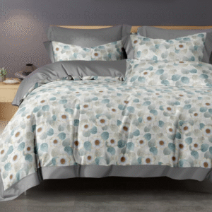 Crescent Daisy Breeze floral comforter set with matching bedsheet and pillow covers by Rococo Stately