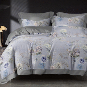 Crescent Misty Bloom floral comforter set with matching bedsheet and pillow covers by Rococo Stately