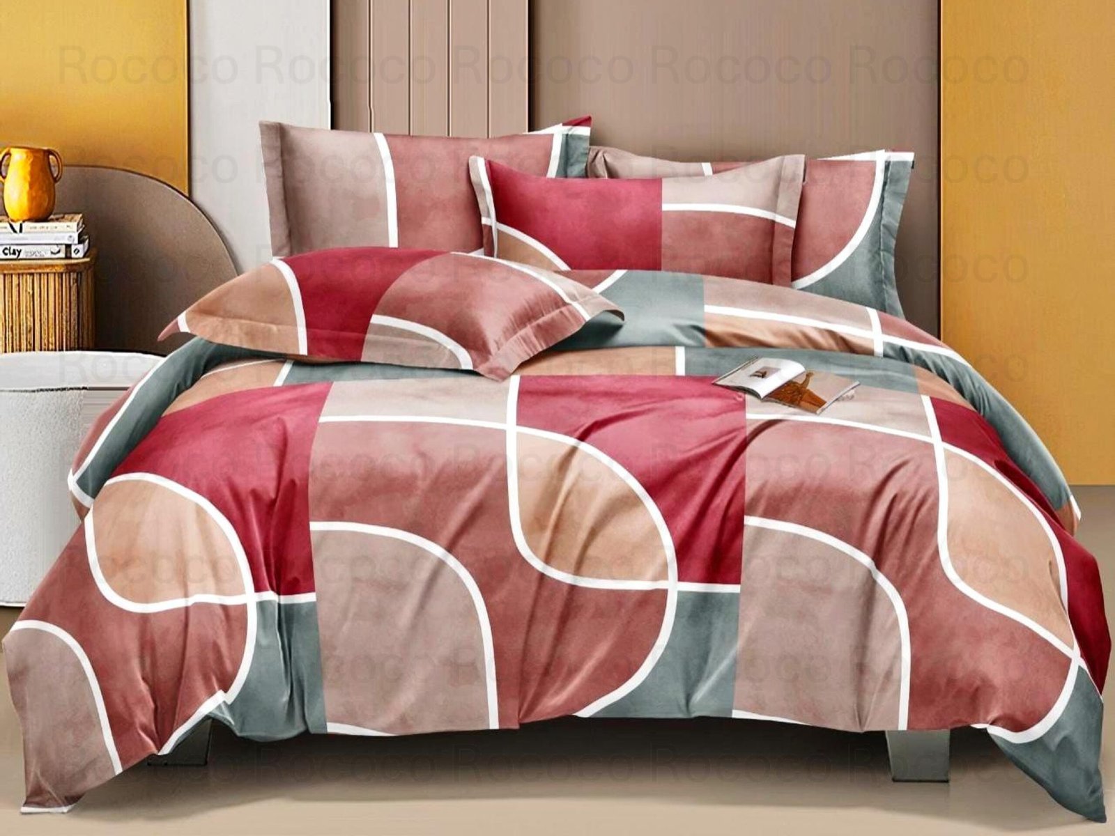 Curve Blocks Bedsheet Set by Pole Star