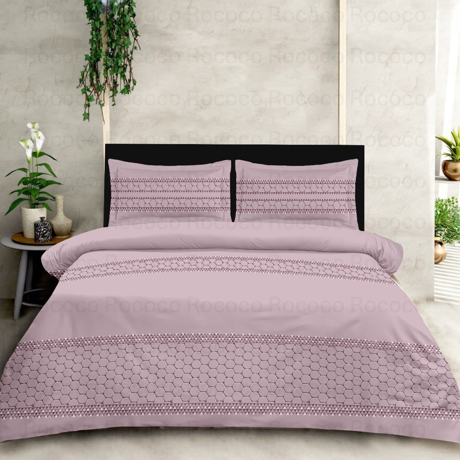 Lavender Dot premium cotton bedsheet with elegant dot pattern Luxury lavender bedding set for modern bedroom décor