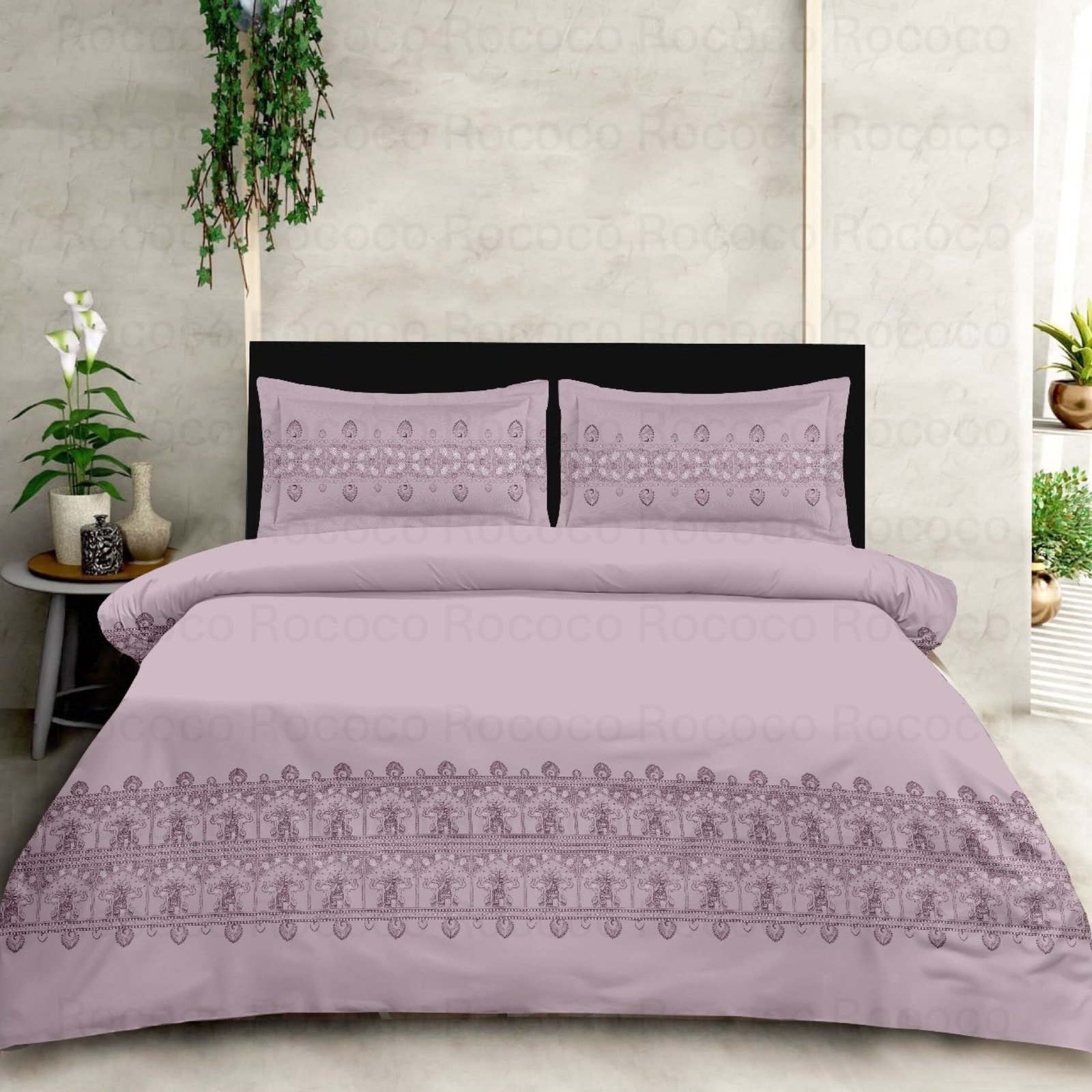 Lavender Grace soft cotton bedsheet for elegant bedroom décor Luxury lavender bedding set with graceful modern design
