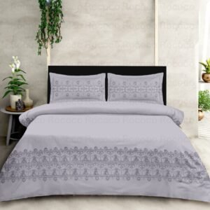 Lavendust Grace premium luxury bedsheet set by Rococo Stately Elegant lavendust cotton bedding for sophisticated interiors