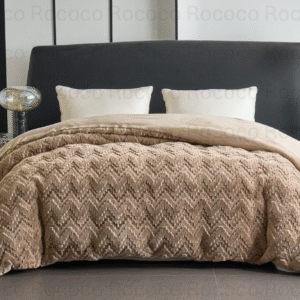 Haus n’ Rest Sand Chevron Luxury Embossed Pink Quilt by Rococo Stately