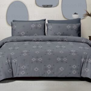 Rococo & Stately Italian Collection Charcoal Jali Cotton Bedsheet Set