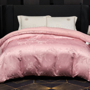 Leaf n’ Loom Rose Vine luxury jacquard comforter by Rococo Stately for modern bedroom décor.