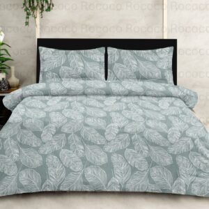 Rococo & Stately American Beauty Mist Leaves Cotton King Size Bedsheet