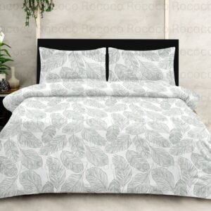 Rococo & Stately American Beauty Sage Leaves Cotton King Size Bedsheet
