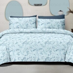 Rococo & Stately Italian Collection Aqua Meadow Cotton Bedsheet Set