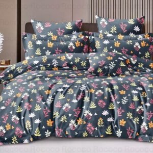 Luxury Midnight Petals king size cotton bedsheet with elegant print for modern bedroom decor