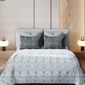 Luxury cotton bedsheet Charcoal Ornate design