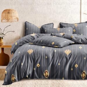 Luxury Regal Stripe king size cotton bedsheet with elegant print for modern bedroom decor