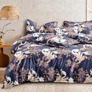Luxury Royal Azure king size cotton bedsheet with elegant print for modern bedroom decor