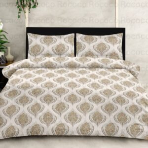 Rococo & Stately American Beauty Gold Royale Cotton King Size Bedsheet