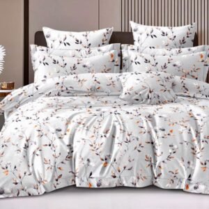 Luxury Silver Breeze king size cotton bedsheet with elegant print for modern bedroom decor