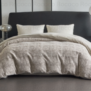 Snuggle Haven Ivory Cloud off-white textured luxury quilt on modern double bed