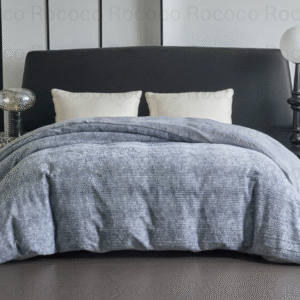 Snuggle Haven Sky Drift blue textured luxury quilt on modern double bed