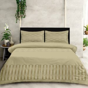 Olive Stripe elegant striped cotton bedsheet set Luxury olive green bedding for sophisticated interiors