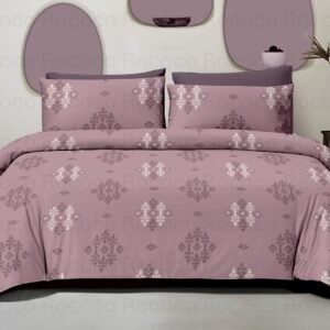 Rococo & Stately Italian Collection Purple Tile Cotton Bedsheet Set