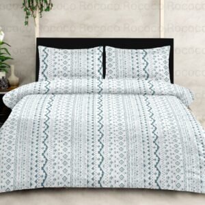 Rococo & Stately American Beauty Blue Tribal Cotton King Size Bedsheet