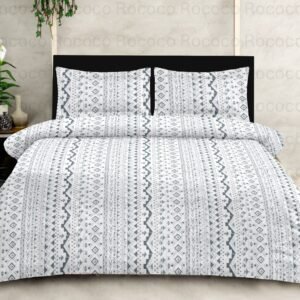 Rococo & Stately American Beauty Grey Tribal Cotton King Size Bedsheet