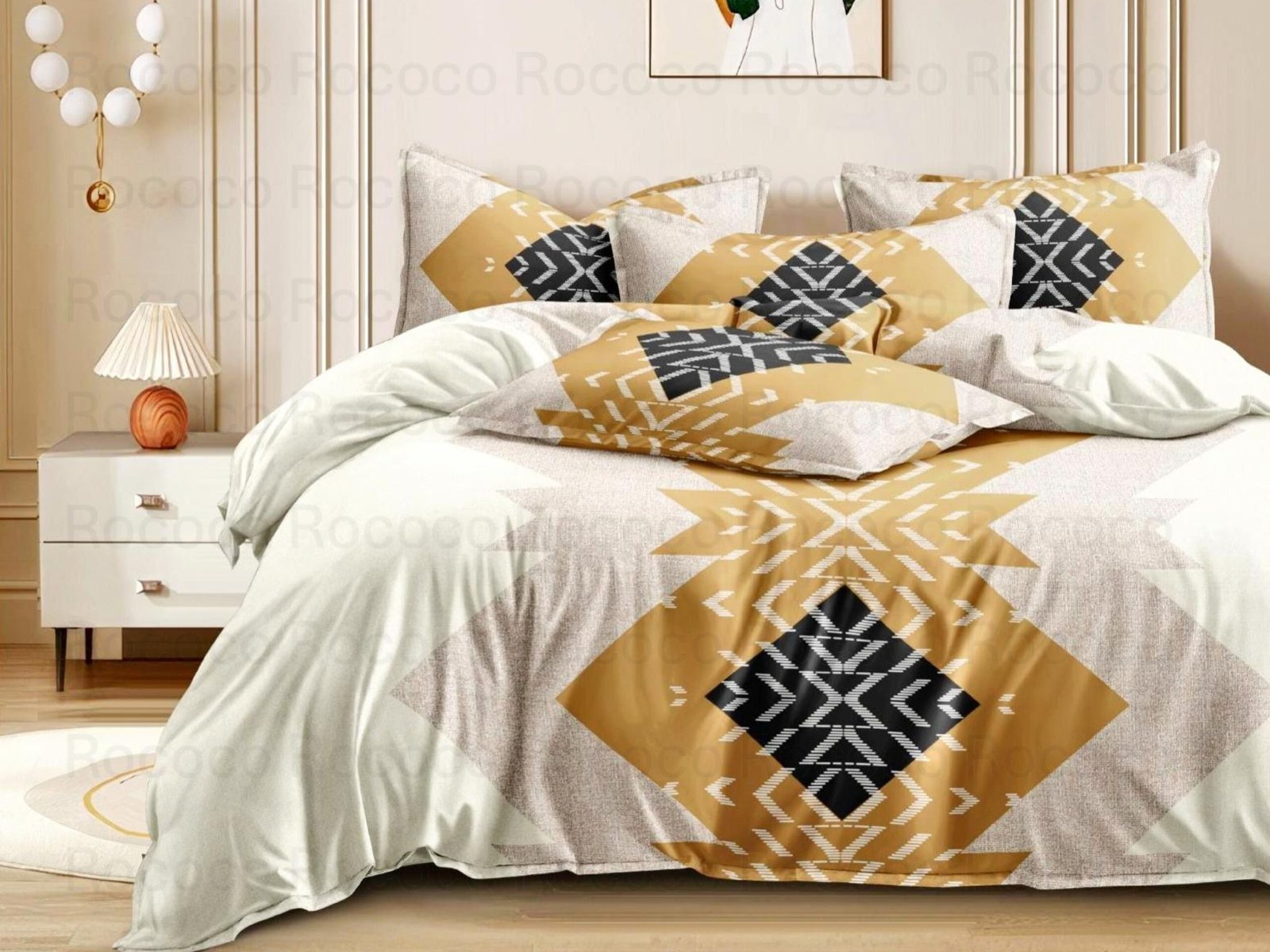 Tribal Mustard Bedsheet Set by Pole Star
