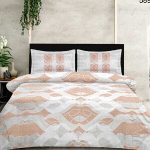 Luxury cotton bedsheet Peach Wave design