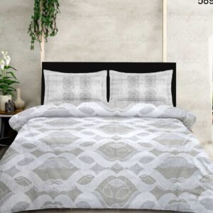Luxury cotton bedsheet Silver Wave design